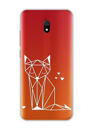 Прозрачный чехол на xiaomi redmi 8a :: лиса (принт 127)