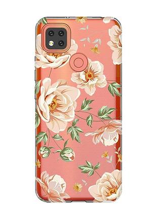Прозорий чохол для xiaomi redmi 9c/10a :: квіти пастельні (принт 277)