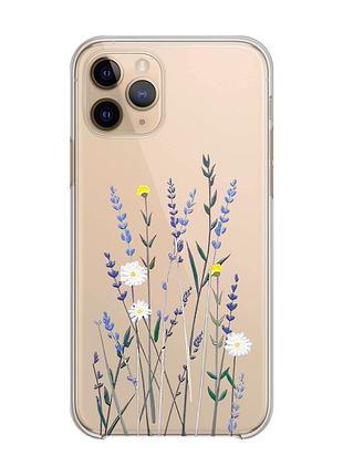 Прозрачный чехол на iphone 11 pro :: полевые цветы (принт 270)