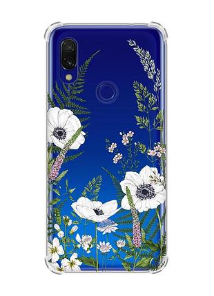 Чехол с утолщёнными углами на xiaomi redmi 7 :: цветы полевые /принт 363/