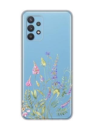 Прозрачный чехол на samsung galaxy a32 :: цветочная идиллия (принт 382)