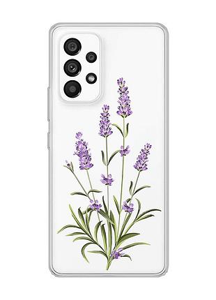 Прозрачный чехол на samsung galaxy a53 :: веточки лаванды (принт 266)