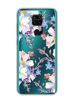 Прозорий чохол на xiaomi redmi note 9 :: квітковий малюнок (принт 272)
