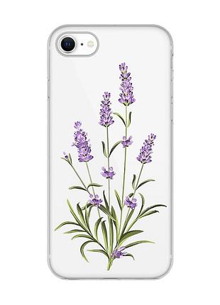 Прозорий чохол для iphone 7, 8 :: гілочки лаванди (принт 266)