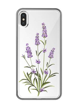 Прозорий чохол на iphone xs max :: гілочки лаванди (принт 266)