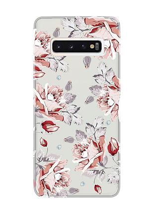 Прозрачный чехол на samsung galaxy s10 :: фон розы (принт 273)
