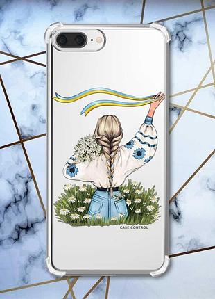 Чохол з потовщеними кутами на iphone 7 plus/8 plus :: дівчина зі стрічкою (принт 17)