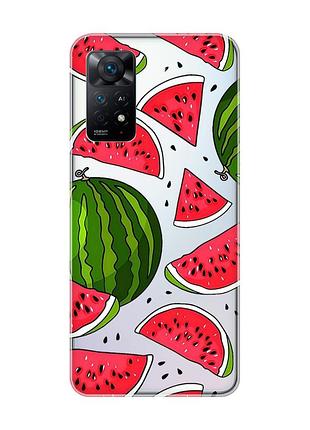 Прозрачный чехол на xiaomi redmi note 11 pro/12 pro 4g :: арбузы (принт 341)