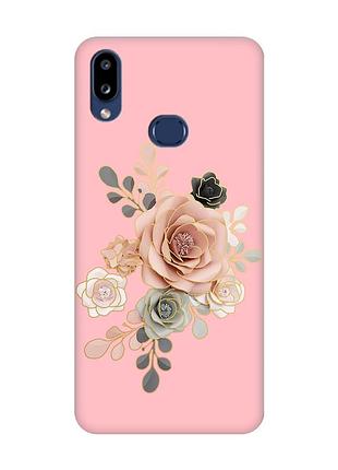 Матовый розовый чехол на samsung galaxy a10ѕ a107 :: розы (принт 275)