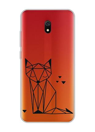 Прозрачный чехол на xiaomi redmi 8a :: лиса (принт 126)