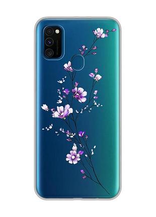 Прозрачный чехол на samsung galaxy m30s/м21 :: веточка цветов (принт 278)