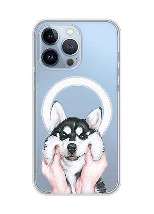 Магнитный чехол на iphone 13 pro с поддержкой magsafe :: мордочка (принт 121)