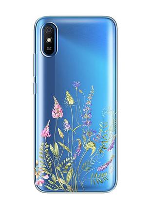 Прозрачный чехол на xiaomi redmi 9a :: цветочная идиллия (принт 382)