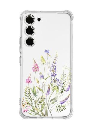 Чехол с утолщёнными углами на samsung galaxy s23 :: цветочная идиллия (принт 382)
