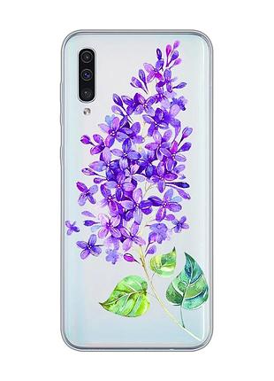 Прозорий чохол на samsung galaxy a50 (2019) a505 :: гілочка бузку (принт 280)