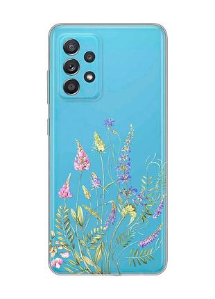 Прозорий чохол на samsung galaxy a52 :: квіткова ідилія (принт 382)
