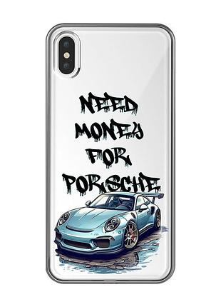 Прозорий чохол на iphone xs max :: хочу порше (принт 385)