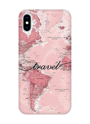 Чохол з чорними боками на iphone x / xs :: карта (принт 319)