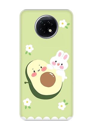 Чехол для xiaomi redmi note 9t/redmi note 9 5g :: авокадо и зайчонок (принт 311)