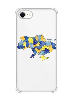 Чохол з потовщеними кутами на iphone 7/ 7s/ 8/ 8s :: карта україни (принт 261)