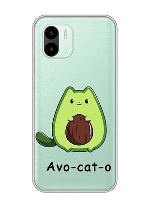 Прозрачный чехол на xiaomi redmi a1 :: котик авокадо (принт 306)