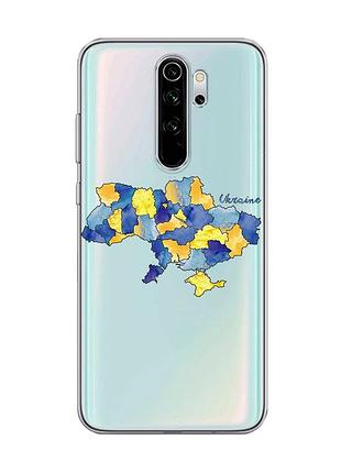 Прозорий чохол на xiaomi redmi note 8 pro :: карта україни (принт 261)