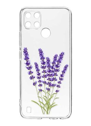 Прозрачный чехол на realme c21y :: лаванда (принт 28)