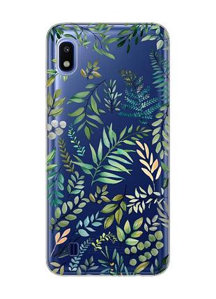 Прозрачный чехол на samsung galaxy a10 (2019) a105 :: растительный фон (принт 377)