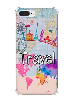 Чохол з потовщеними кутами на iphone 7 plus/8 plus :: подорож. travel (принт 321)
