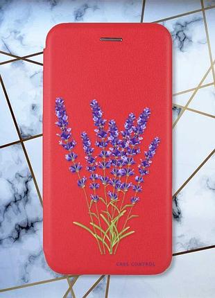 Чехол-книжка с рисунком для xiaomi redmi note 8t красный; лаванда (принт 28)