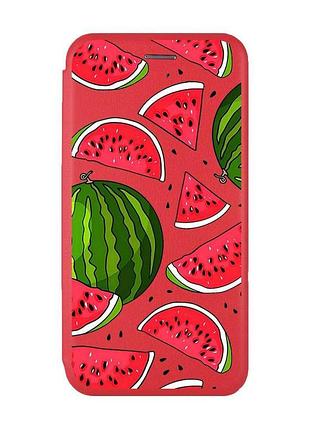 Чехол-книжка с рисунком для samsung galaxy a14 5g красный :: арбузы (принт 341)