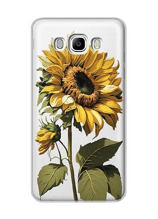 Прозрачный чехол на samsung galaxy j7(2016) j710 :: подсолнечник (принт 274)