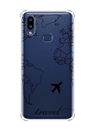 Чехол с утолщенными углами на samsung galaxy a10s (a107) :: карта. контур (принт 330)
