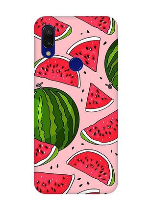 Матовий чохол з рожевими боками на xiaomi redmi 7 :: кавуни /принт 341/