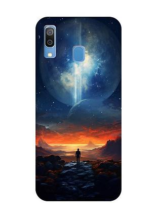 Чехол с розовыми боками на samsung galaxy a30 (2019) / a20 (2019) :: космос (принт 247)