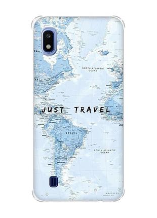 Чехол с утолщёнными углами для samsung galaxy a10 (2019)/a105 :: путешествия. карта (принт 323)