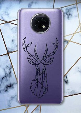 Прозрачный чехол на xiaomi redmi note 9t/redmi note 9 5g :: олень (принт 128)