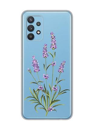 Прозрачный чехол на samsung galaxy a32 :: веточки лаванды (принт 266)