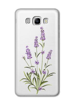 Прозрачный чехол на samsung galaxy j7(2016) j710 :: веточки лаванды (принт 266)