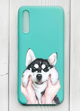 Матовий бірюзовий чохол на samsung galaxy a50 (2019) a505/a30s :: мордочка (принт 121)