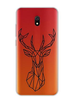 Прозрачный чехол на xiaomi redmi 8a :: олень (принт 128)