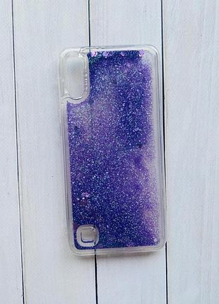 Силіконовий чохол з блискітками, що переливаються, для samsung a10 (2019) a105 фіолетовий