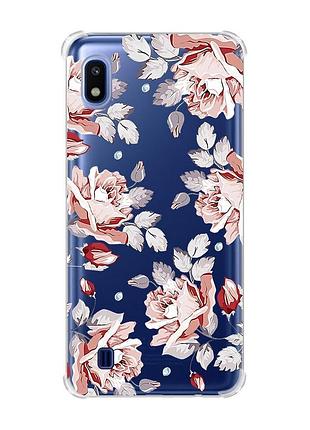 Чохол з потовщеними кутами на samsung galaxy a10 (2019)/a105 :: фон троянди (принт 273)
