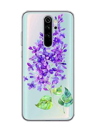 Прозорий чохол на xiaomi redmi note 8 pro :: гілочка бузку (принт 280)