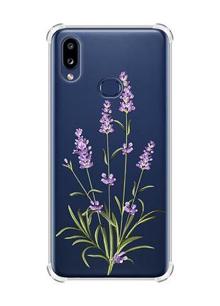 Чехол с утолщенными углами на samsung galaxy a10s/a107 :: веточки лаванды (принт 266)