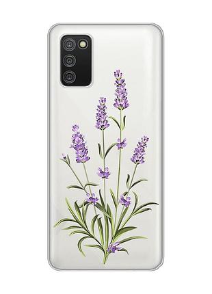 Прозрачный чехол для samsung galaxy a02s :: веточки лаванды (принт 266)