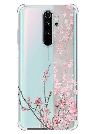 Чехол с утолщёнными углами на xiaomi redmi note 8 pro :: сакура в цвету (принт 286)