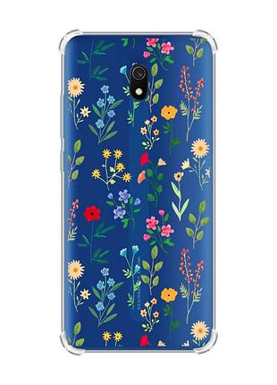 Чохол з потовщеними кутами на xiaomi redmi 8a :: квітковий фон (принт 269)