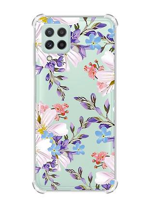 Чехол с утолщёнными углами на samsung galaxy a22 4g/m32/m22 :: цветочный рисунок (принт 272)