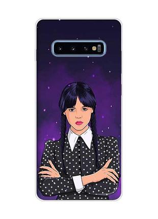 Чехол на samsung galaxy s10 plus :: девушка с косичками. уэнсдей (принт 208)
